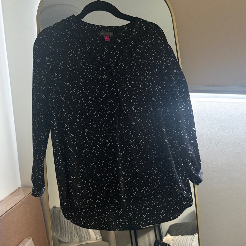 Vince Camuto Black Top with White Dots